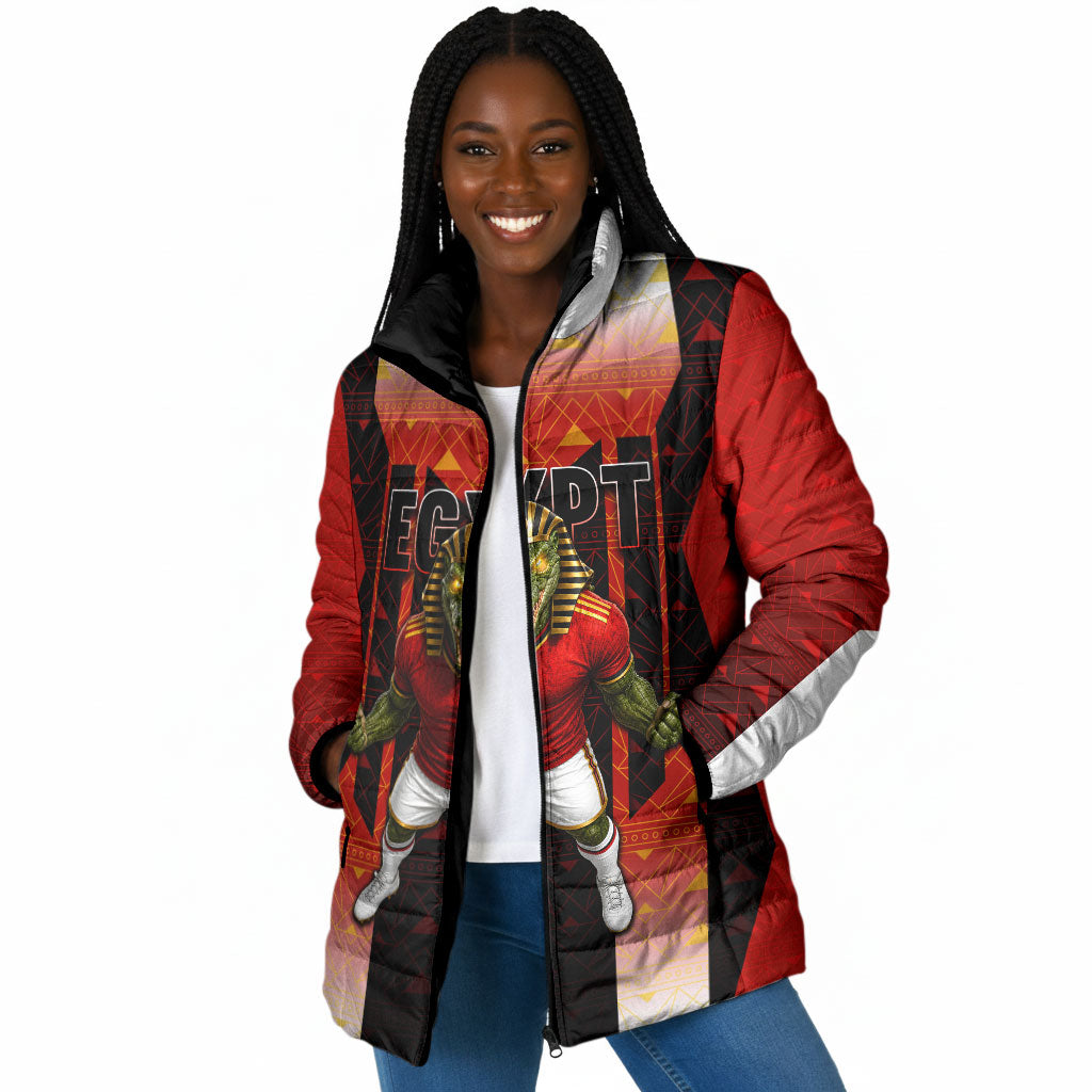 Personalized Egypt Soccer Sobek Crocodile Mascot Padded Jacket Pharaoh Mascot Egyptian Hieroglyphic