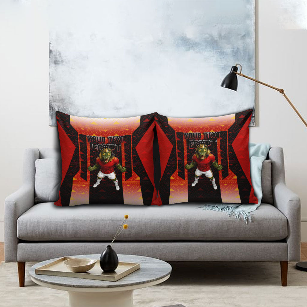 Personalized Egypt Soccer Sobek Crocodile Mascot Pillow Cover Pharaoh Mascot Egyptian Hieroglyphic