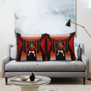 Personalized Egypt Soccer Sobek Crocodile Mascot Pillow Cover Pharaoh Mascot Egyptian Hieroglyphic