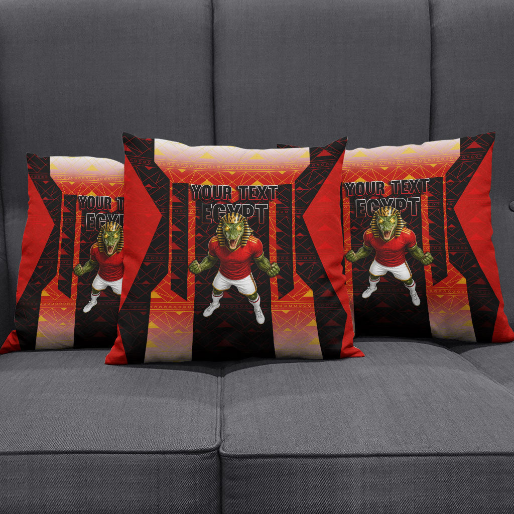 Personalized Egypt Soccer Sobek Crocodile Mascot Pillow Cover Pharaoh Mascot Egyptian Hieroglyphic