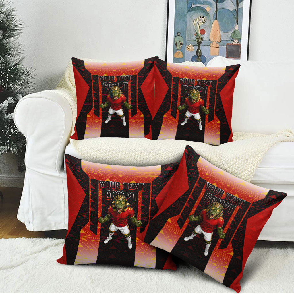Personalized Egypt Soccer Sobek Crocodile Mascot Pillow Cover Pharaoh Mascot Egyptian Hieroglyphic