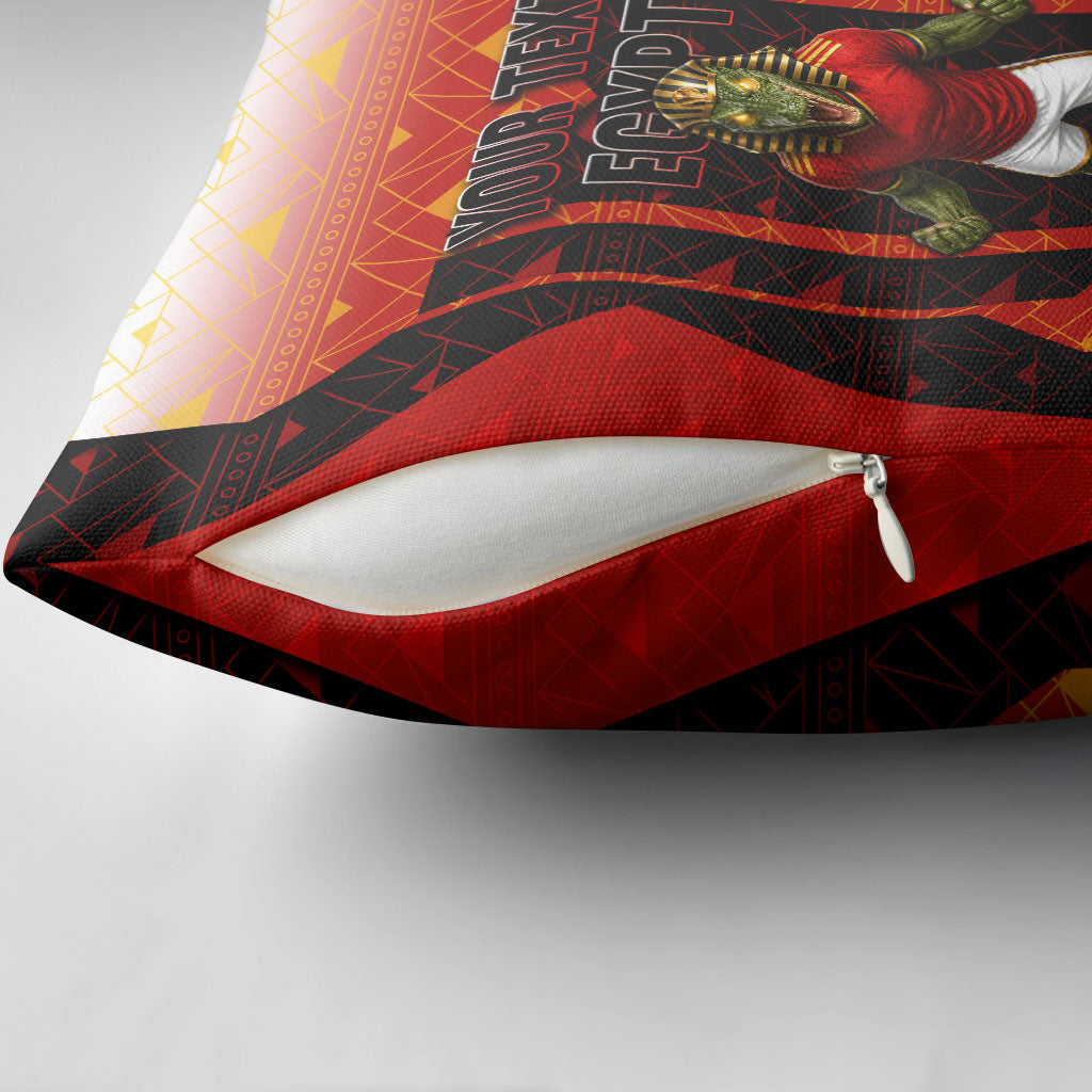 Personalized Egypt Soccer Sobek Crocodile Mascot Pillow Cover Pharaoh Mascot Egyptian Hieroglyphic