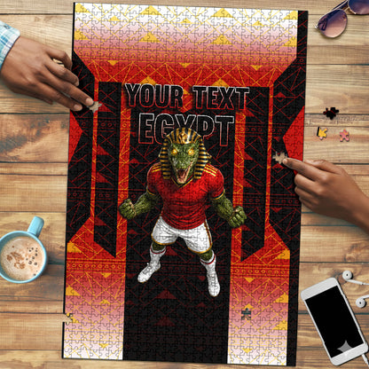 Personalized Egypt Soccer Sobek Crocodile Mascot Puzzle Pharaoh Mascot Egyptian Hieroglyphic