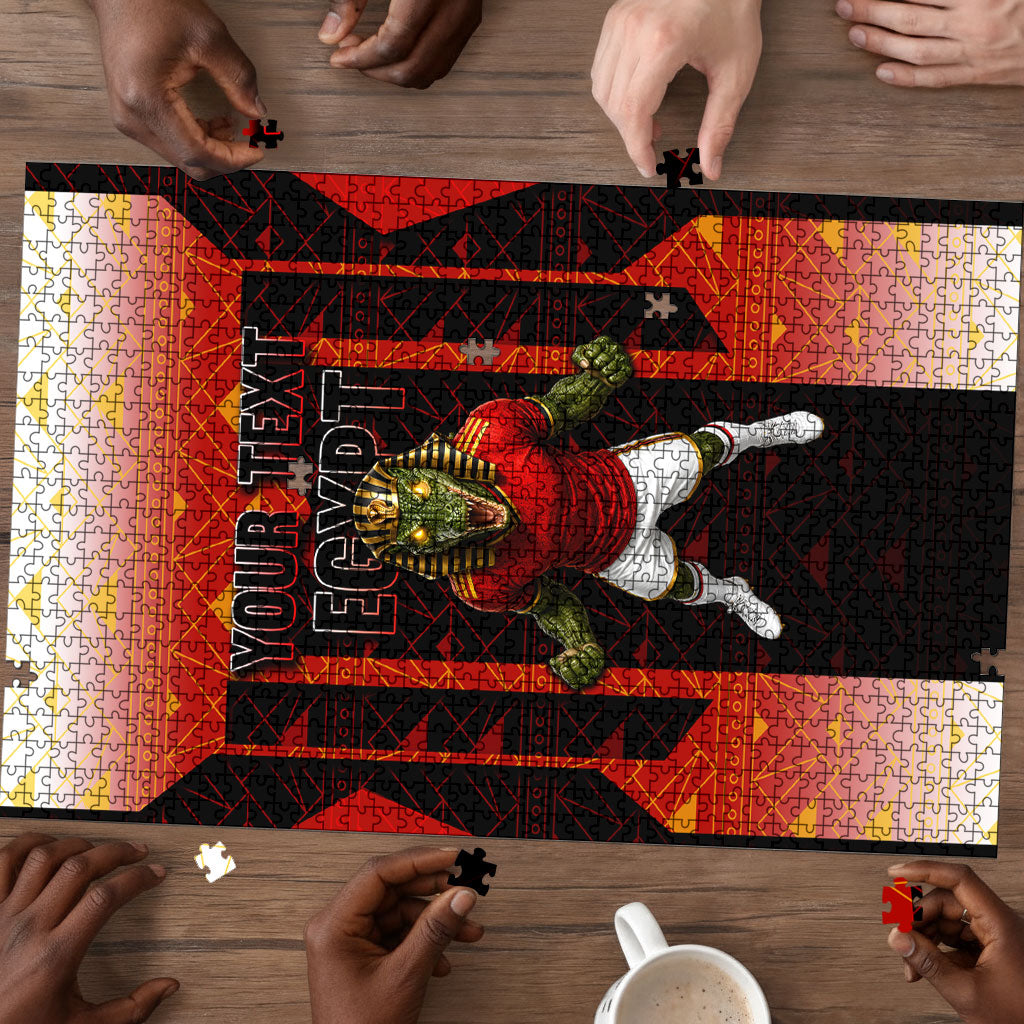 Personalized Egypt Soccer Sobek Crocodile Mascot Puzzle Pharaoh Mascot Egyptian Hieroglyphic