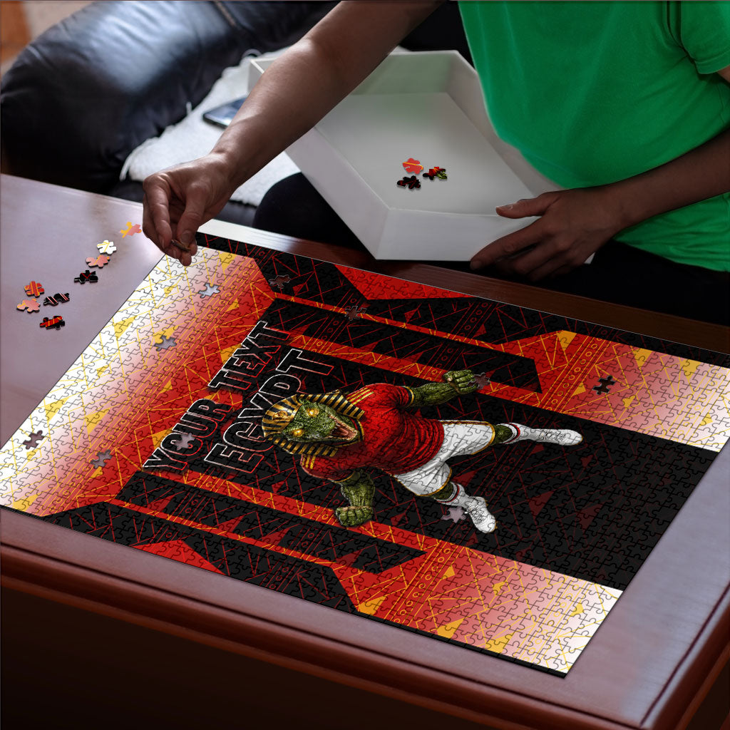 Personalized Egypt Soccer Sobek Crocodile Mascot Puzzle Pharaoh Mascot Egyptian Hieroglyphic