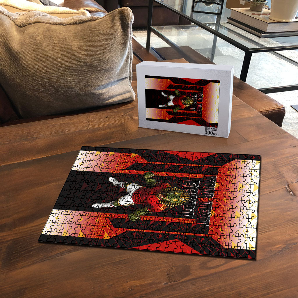 Personalized Egypt Soccer Sobek Crocodile Mascot Puzzle Pharaoh Mascot Egyptian Hieroglyphic