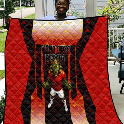Personalized Egypt Soccer Sobek Crocodile Mascot Quilt Pharaoh Mascot Egyptian Hieroglyphic