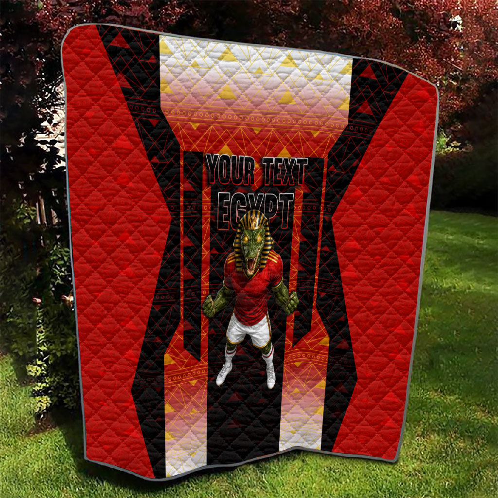 Personalized Egypt Soccer Sobek Crocodile Mascot Quilt Pharaoh Mascot Egyptian Hieroglyphic