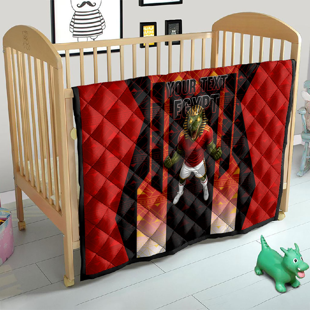 Personalized Egypt Soccer Sobek Crocodile Mascot Quilt Pharaoh Mascot Egyptian Hieroglyphic