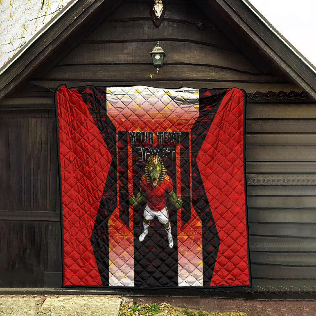 Personalized Egypt Soccer Sobek Crocodile Mascot Quilt Pharaoh Mascot Egyptian Hieroglyphic
