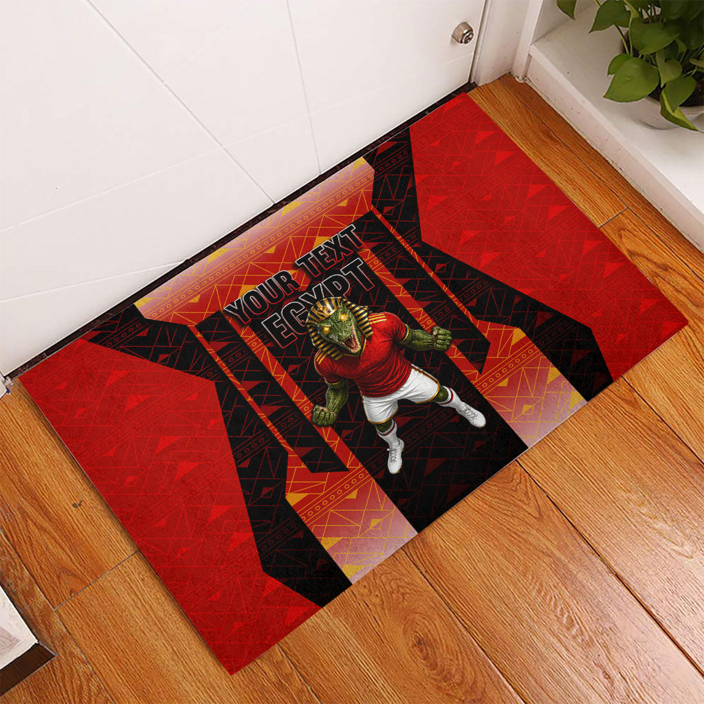 Personalized Egypt Soccer Sobek Crocodile Mascot Rubber Doormat Pharaoh Mascot Egyptian Hieroglyphic