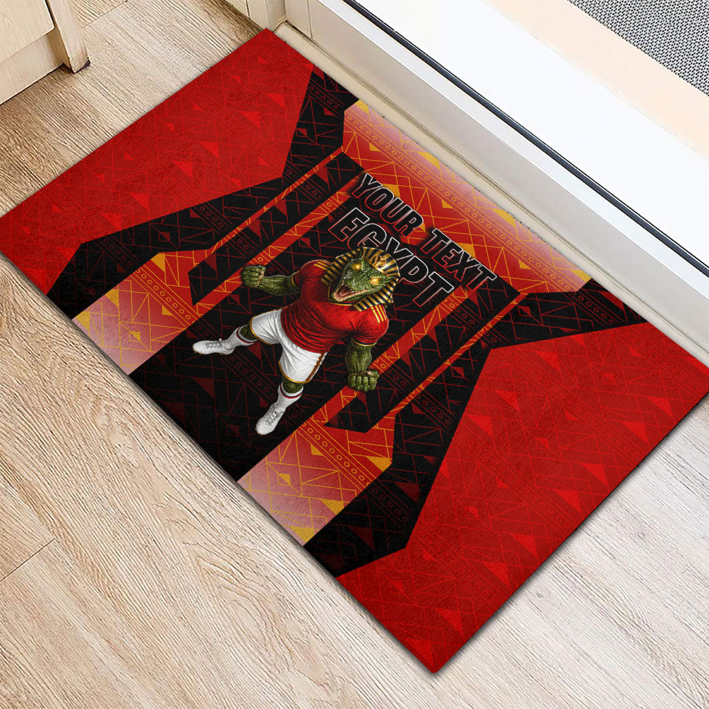 Personalized Egypt Soccer Sobek Crocodile Mascot Rubber Doormat Pharaoh Mascot Egyptian Hieroglyphic