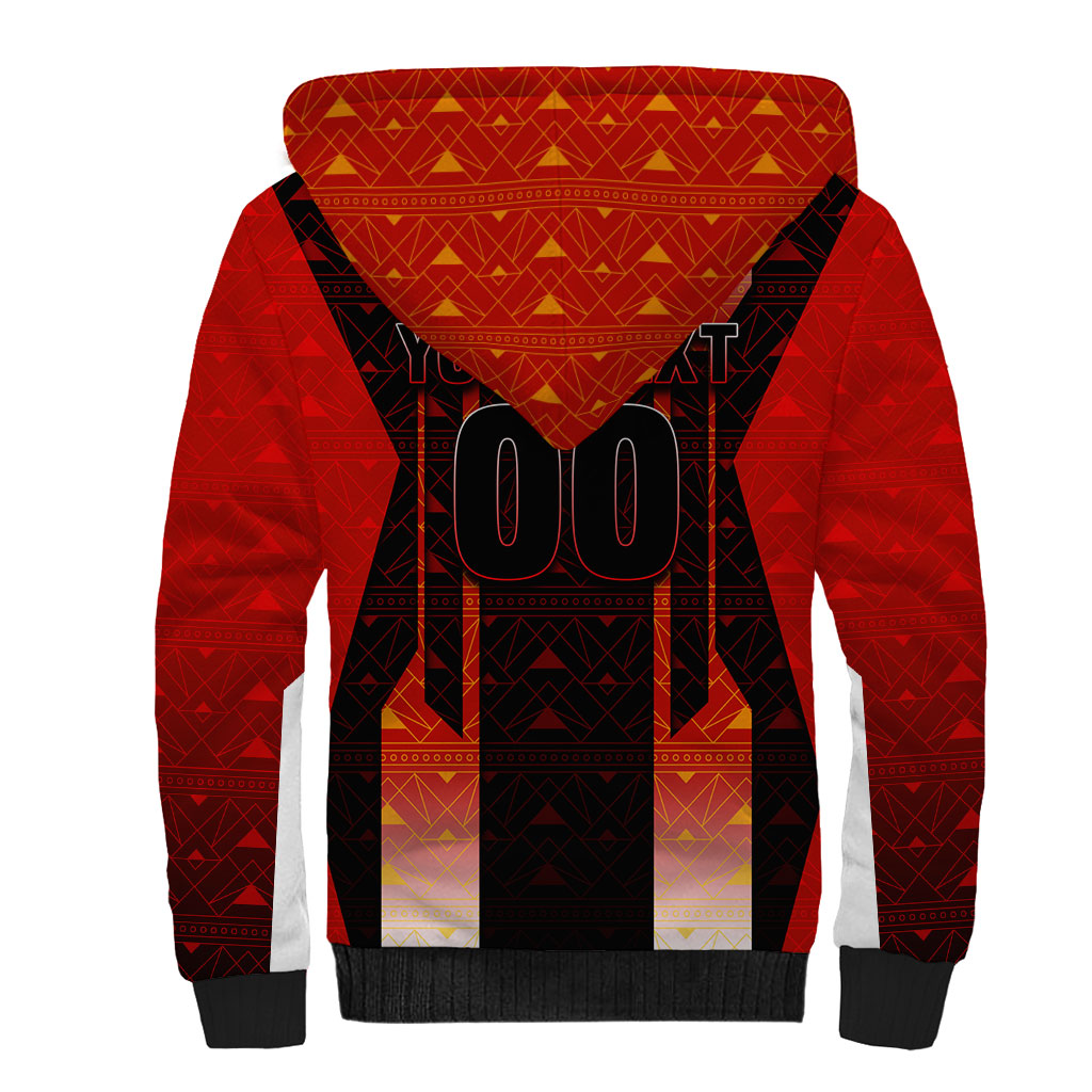 Personalized Egypt Soccer Sobek Crocodile Mascot Sherpa Hoodie Pharaoh Mascot Egyptian Hieroglyphic