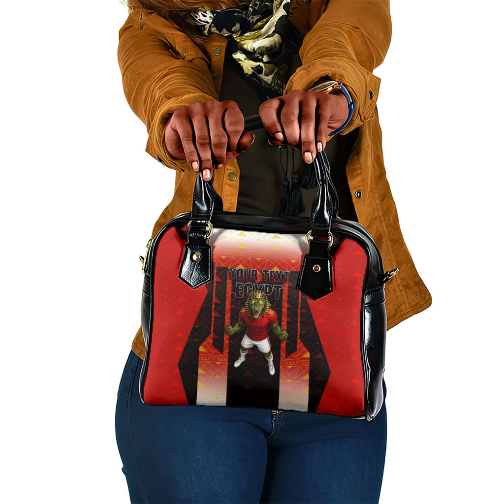 Personalized Egypt Soccer Sobek Crocodile Mascot Shoulder Handbag Pharaoh Mascot Egyptian Hieroglyphic