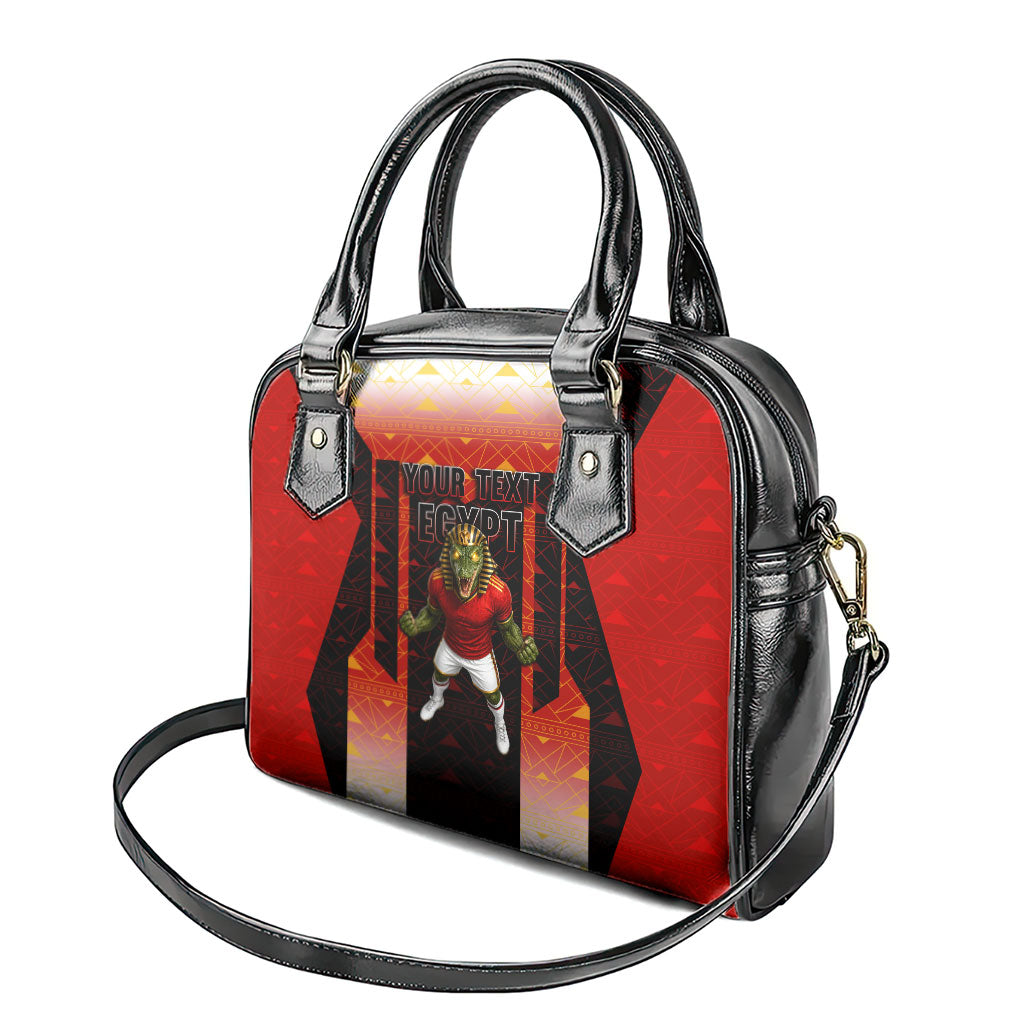 Personalized Egypt Soccer Sobek Crocodile Mascot Shoulder Handbag Pharaoh Mascot Egyptian Hieroglyphic