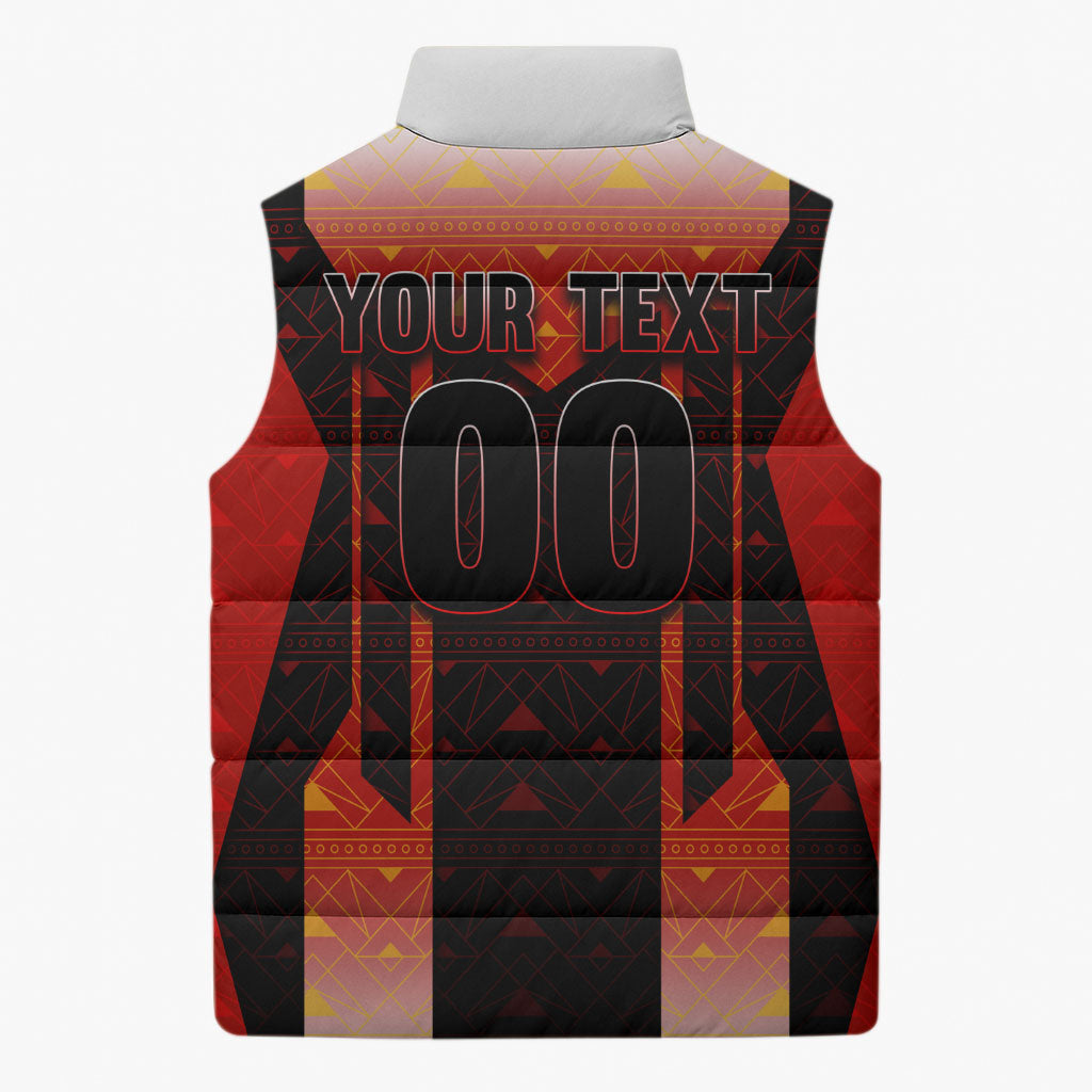 Personalized Egypt Soccer Sobek Crocodile Mascot Sleeveless Puffer Jacket Pharaoh Mascot Egyptian Hieroglyphic