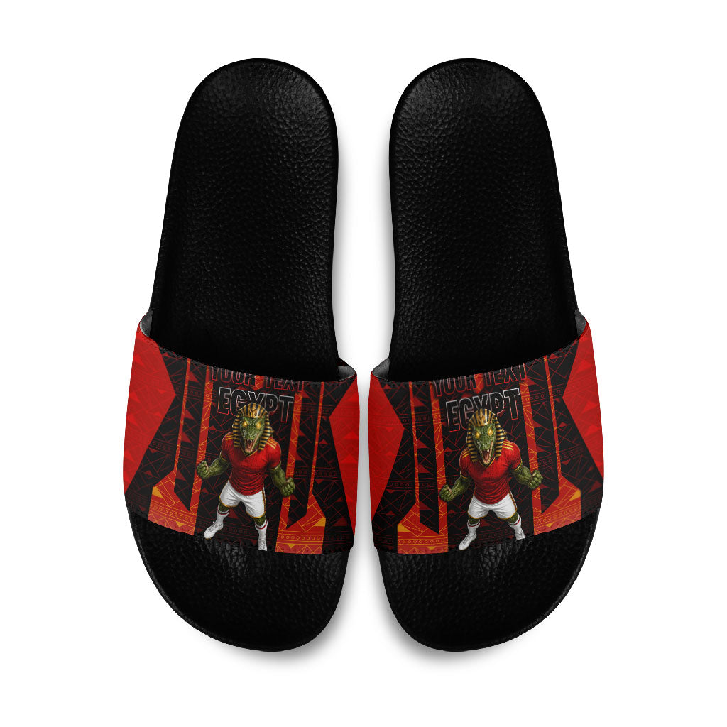 Personalized Egypt Soccer Sobek Crocodile Mascot Slide Sandals Pharaoh Mascot Egyptian Hieroglyphic