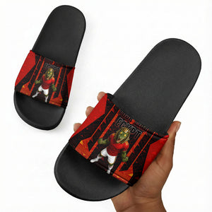 Personalized Egypt Soccer Sobek Crocodile Mascot Slide Sandals Pharaoh Mascot Egyptian Hieroglyphic