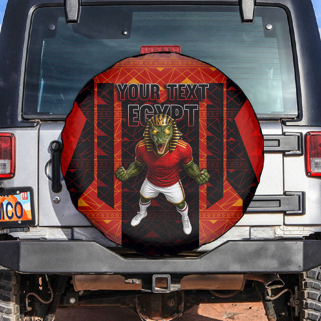 Personalized Egypt Soccer Sobek Crocodile Mascot Spare Tire Cover Pharaoh Mascot Egyptian Hieroglyphic