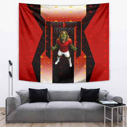 Personalized Egypt Soccer Sobek Crocodile Mascot Tapestry Pharaoh Mascot Egyptian Hieroglyphic
