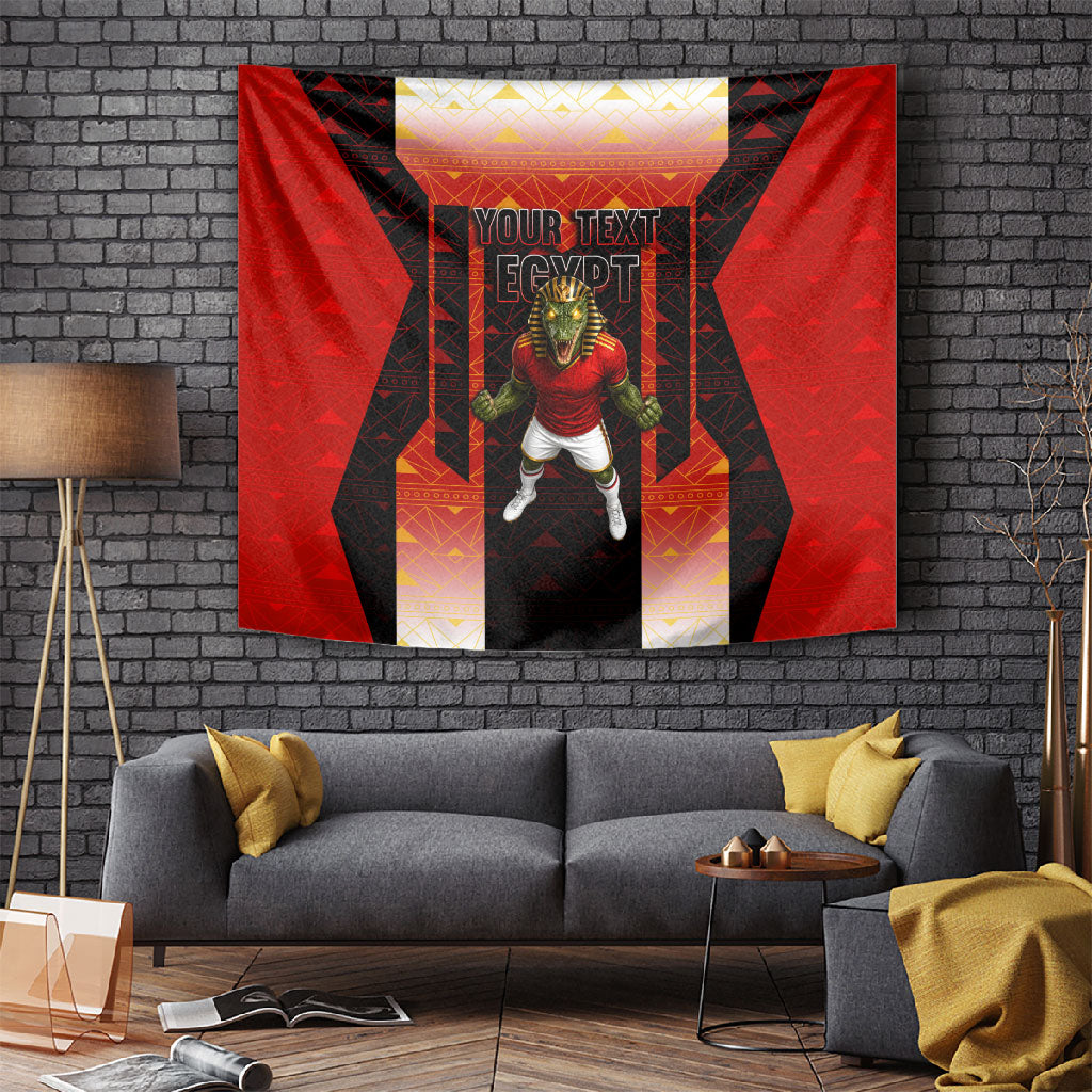 Personalized Egypt Soccer Sobek Crocodile Mascot Tapestry Pharaoh Mascot Egyptian Hieroglyphic