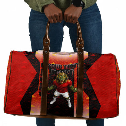 Personalized Egypt Soccer Sobek Crocodile Mascot Travel Bag Pharaoh Mascot Egyptian Hieroglyphic