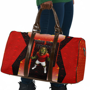 Personalized Egypt Soccer Sobek Crocodile Mascot Travel Bag Pharaoh Mascot Egyptian Hieroglyphic