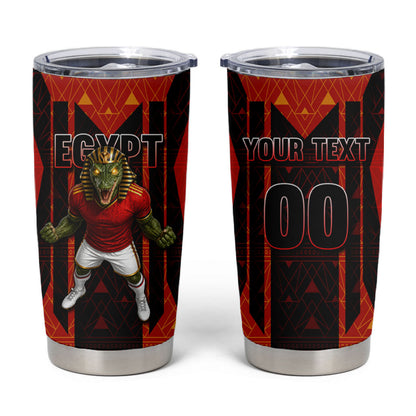 Personalized Egypt Soccer Sobek Crocodile Mascot Tumbler Cup Pharaoh Mascot Egyptian Hieroglyphic