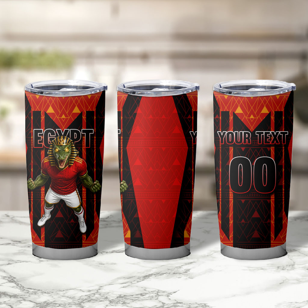 Personalized Egypt Soccer Sobek Crocodile Mascot Tumbler Cup Pharaoh Mascot Egyptian Hieroglyphic