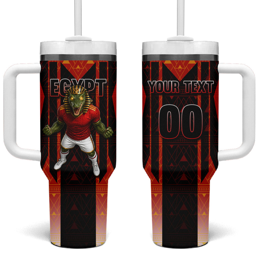 Personalized Egypt Soccer Sobek Crocodile Mascot Tumbler With Handle Pharaoh Mascot Egyptian Hieroglyphic