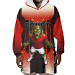 Personalized Egypt Soccer Sobek Crocodile Mascot Wearable Blanket Hoodie Pharaoh Mascot Egyptian Hieroglyphic