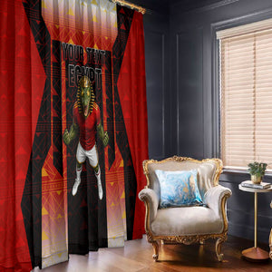Personalized Egypt Soccer Sobek Crocodile Mascot Window Curtain Pharaoh Mascot Egyptian Hieroglyphic