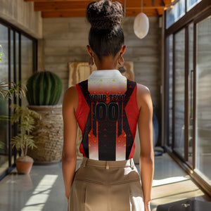Personalized Egypt Soccer Sobek Crocodile Mascot Women Sleeveless Polo Shirt Pharaoh Mascot Egyptian Hieroglyphic
