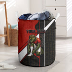 Personalized Egypt Soccer Sobek Crocodile Mascot Laundry Basket Ancient Egyptian Hieroglyphic Stripe