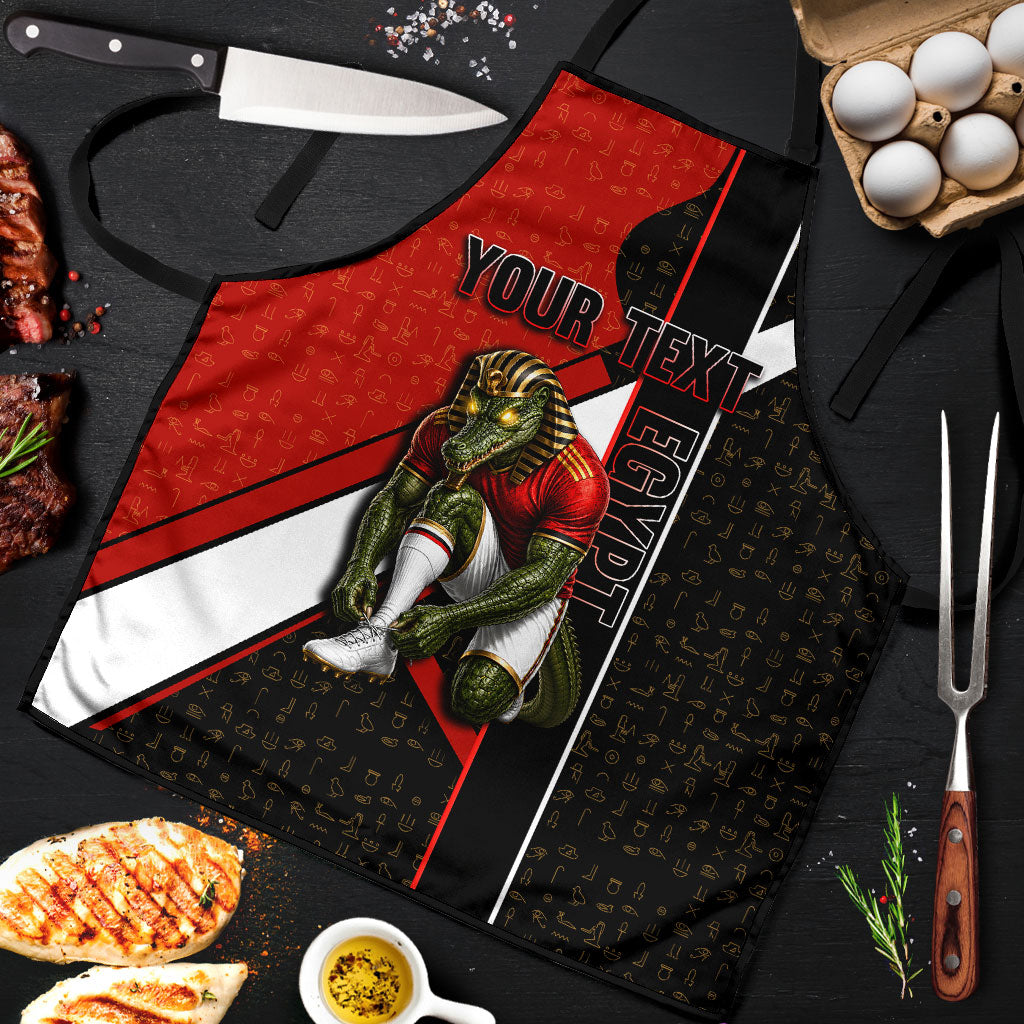 Personalized Egypt Soccer Sobek Crocodile Mascot Apron Ancient Egyptian Hieroglyphic Stripe