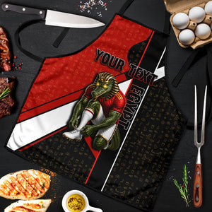 Personalized Egypt Soccer Sobek Crocodile Mascot Apron Ancient Egyptian Hieroglyphic Stripe