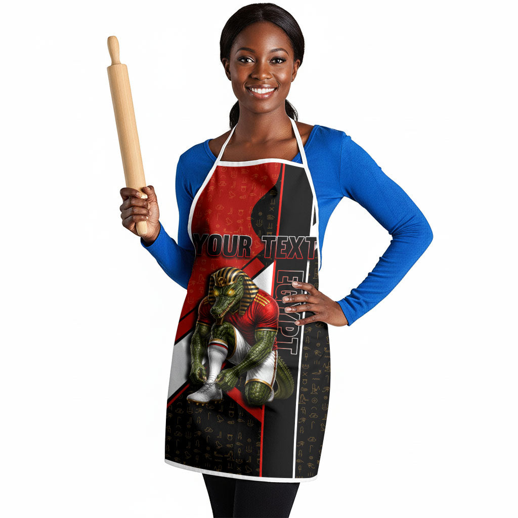 Personalized Egypt Soccer Sobek Crocodile Mascot Apron Ancient Egyptian Hieroglyphic Stripe