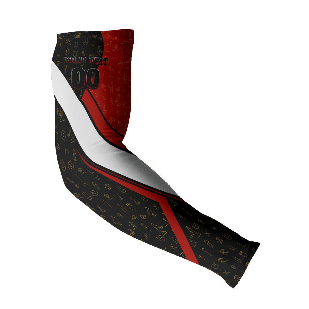 Personalized Egypt Soccer Sobek Crocodile Mascot Arm Sleeves Ancient Egyptian Hieroglyphic Stripe