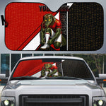 Personalized Egypt Soccer Sobek Crocodile Mascot Auto Sun Shade Ancient Egyptian Hieroglyphic Stripe