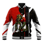Personalized Egypt Soccer Sobek Crocodile Mascot Baseball Jacket Ancient Egyptian Hieroglyphic Stripe