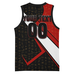 Personalized Egypt Soccer Sobek Crocodile Mascot Basketball Jersey Ancient Egyptian Hieroglyphic Stripe