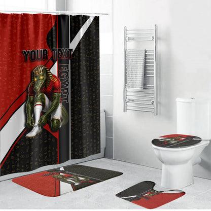 Personalized Egypt Soccer Sobek Crocodile Mascot Bathroom Set Ancient Egyptian Hieroglyphic Stripe
