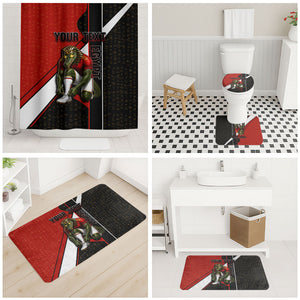 Personalized Egypt Soccer Sobek Crocodile Mascot Bathroom Set Ancient Egyptian Hieroglyphic Stripe