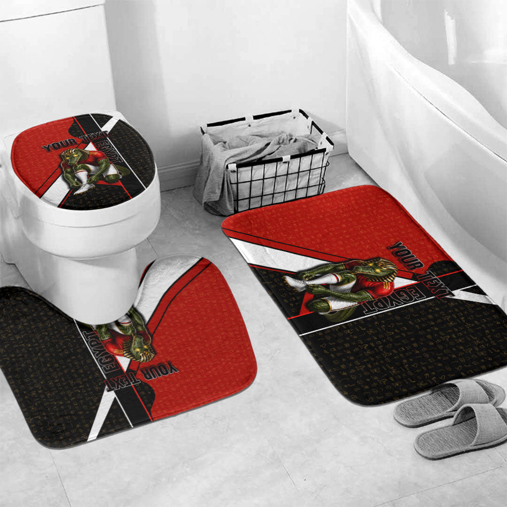 Personalized Egypt Soccer Sobek Crocodile Mascot Bathroom Set Ancient Egyptian Hieroglyphic Stripe
