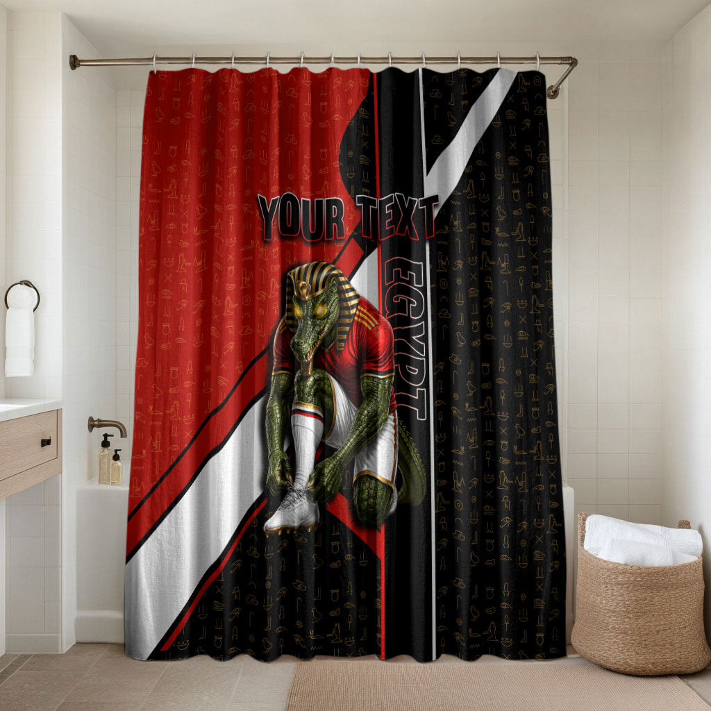 Personalized Egypt Soccer Sobek Crocodile Mascot Bathroom Set Ancient Egyptian Hieroglyphic Stripe