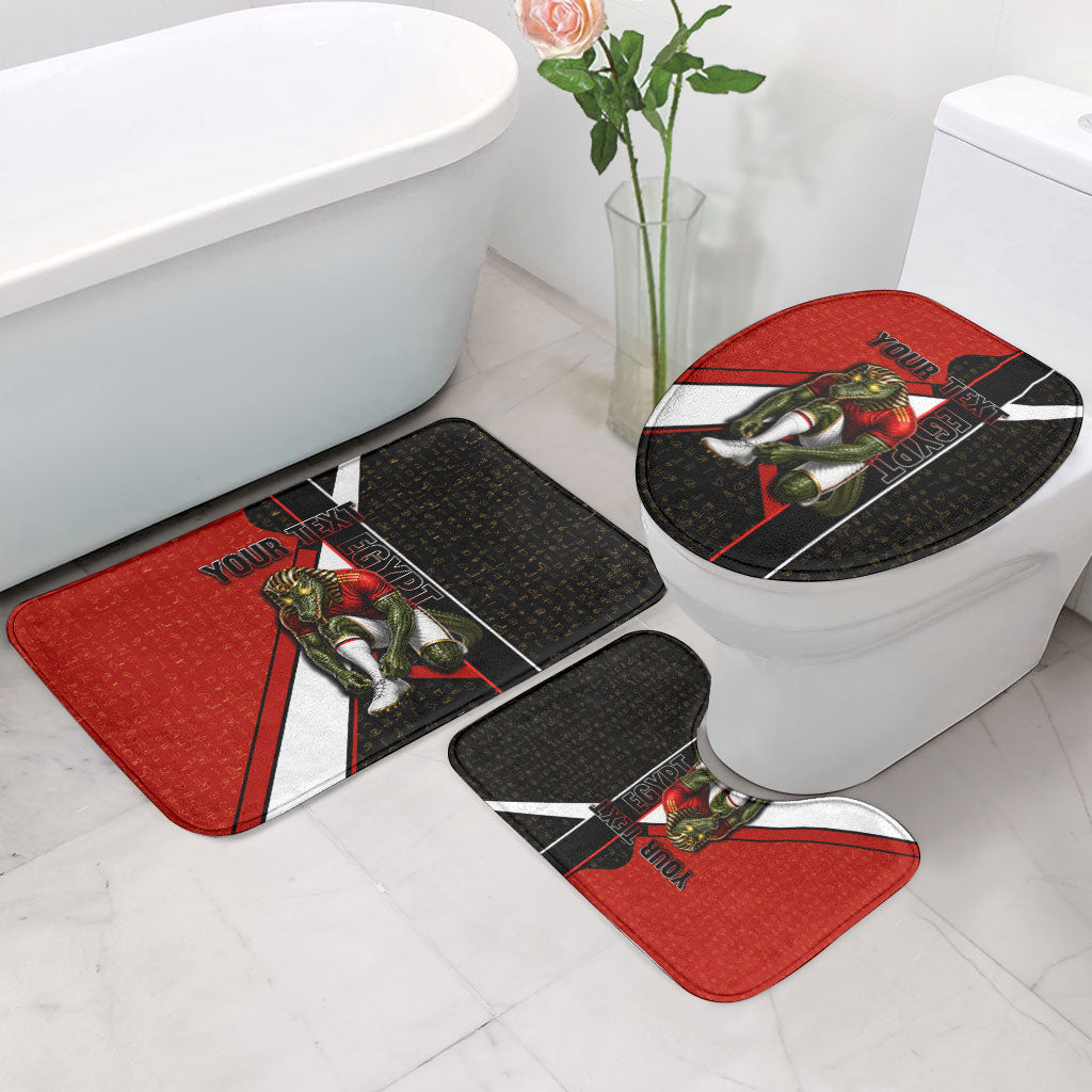Personalized Egypt Soccer Sobek Crocodile Mascot Bathroom Set Ancient Egyptian Hieroglyphic Stripe