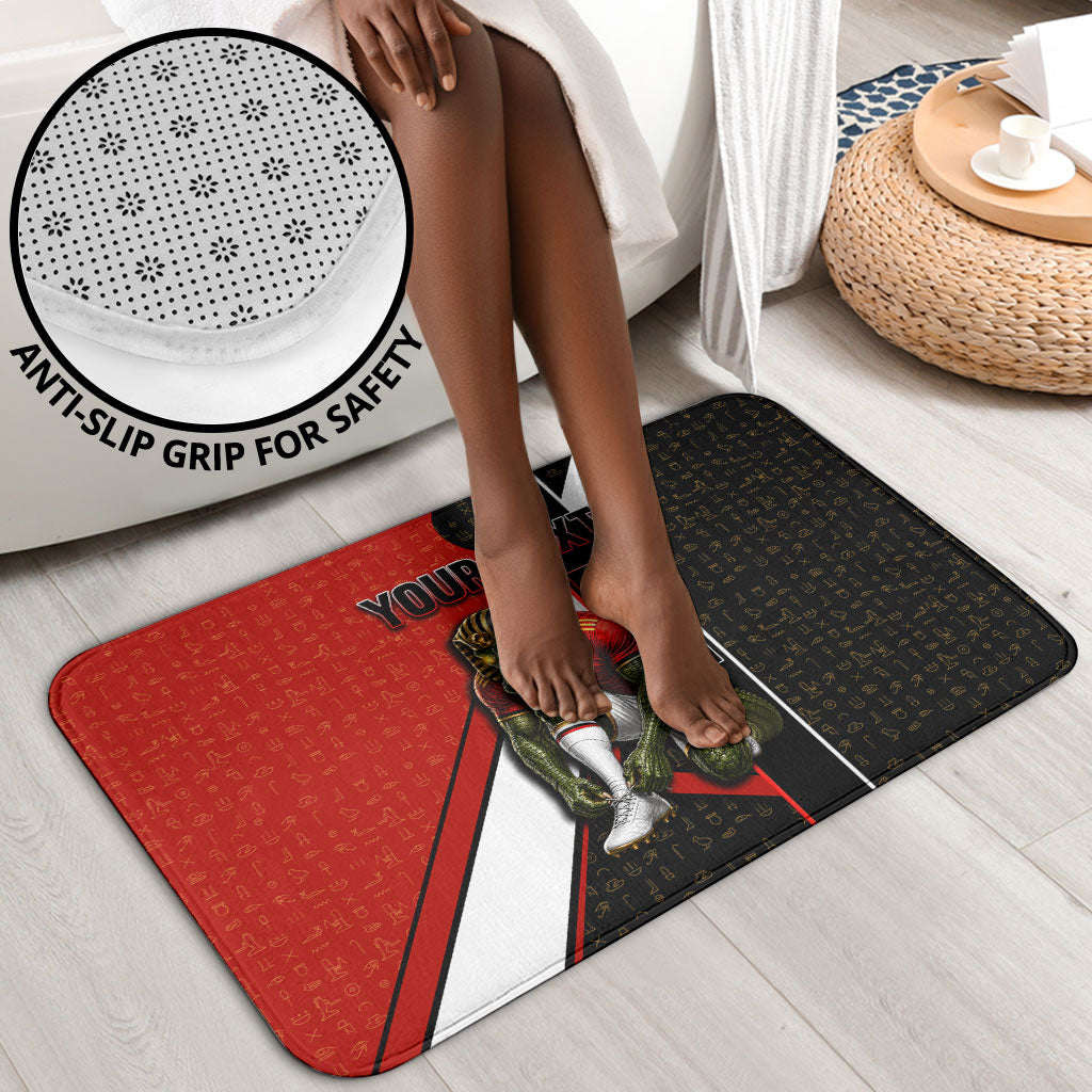 Personalized Egypt Soccer Sobek Crocodile Mascot Bathroom Set Ancient Egyptian Hieroglyphic Stripe