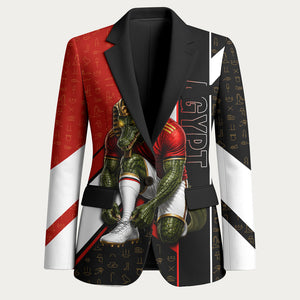 Personalized Egypt Soccer Sobek Crocodile Mascot Blazer Ancient Egyptian Hieroglyphic Stripe