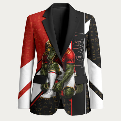 Personalized Egypt Soccer Sobek Crocodile Mascot Blazer Ancient Egyptian Hieroglyphic Stripe