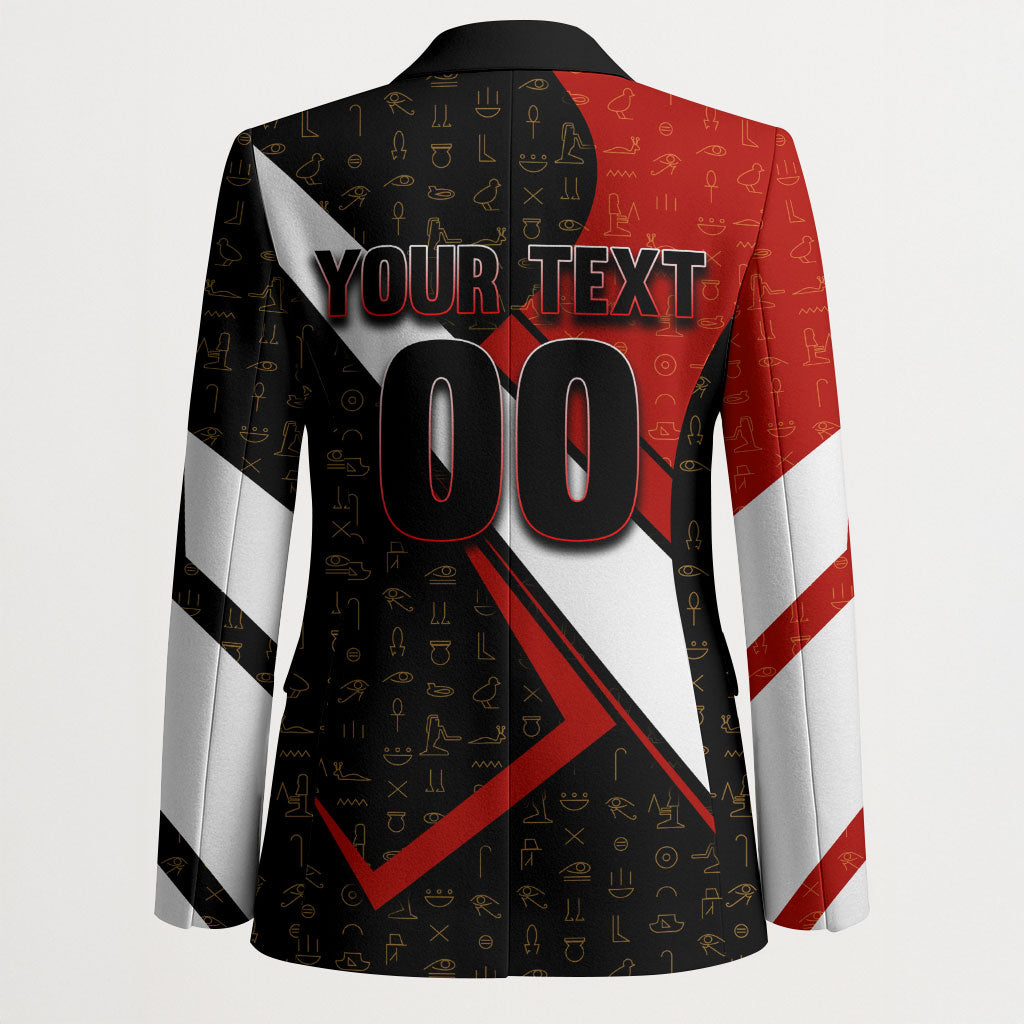 Personalized Egypt Soccer Sobek Crocodile Mascot Blazer Ancient Egyptian Hieroglyphic Stripe